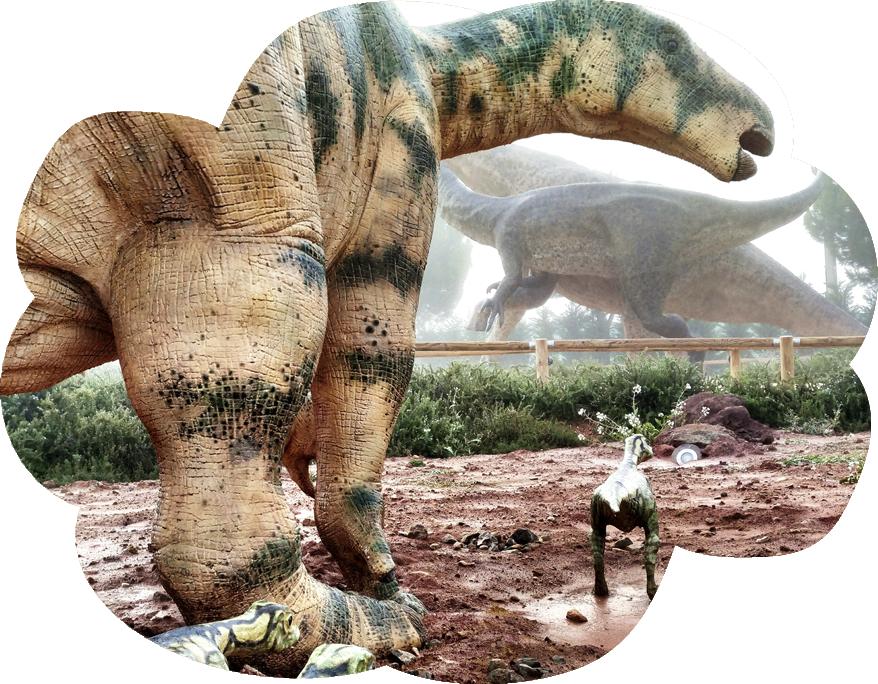  Pasea entre dinosuarios...